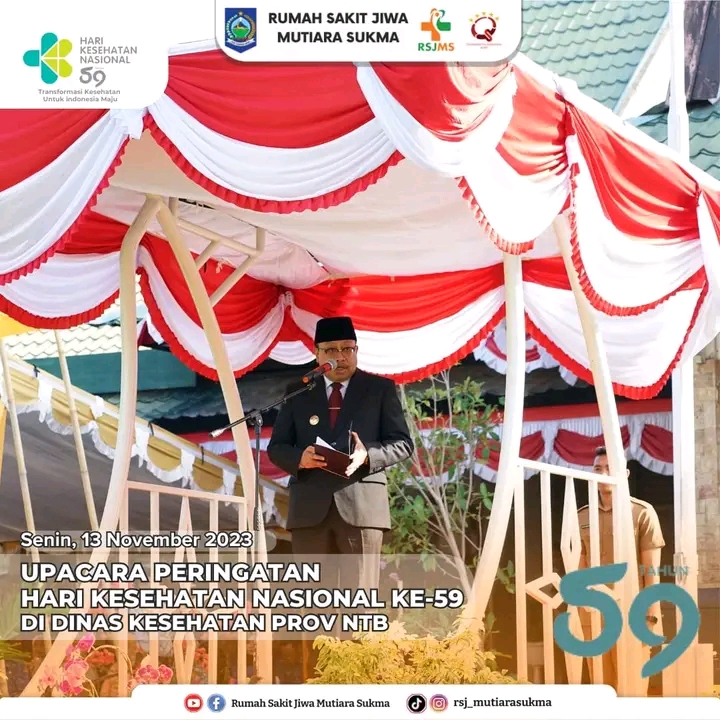 UPACARA PERINGATAN HARI KESEHATAN NASIONAL KE-59 DI DINAS KESEHATAN PROV NTB